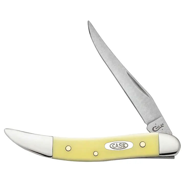 Case Knives Yellow Synthetic Small Texas Toothpick Folding Pocket Knife