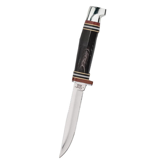 Case Knives Buffalo Horn Mini FINN Hunter with Leather Sheath