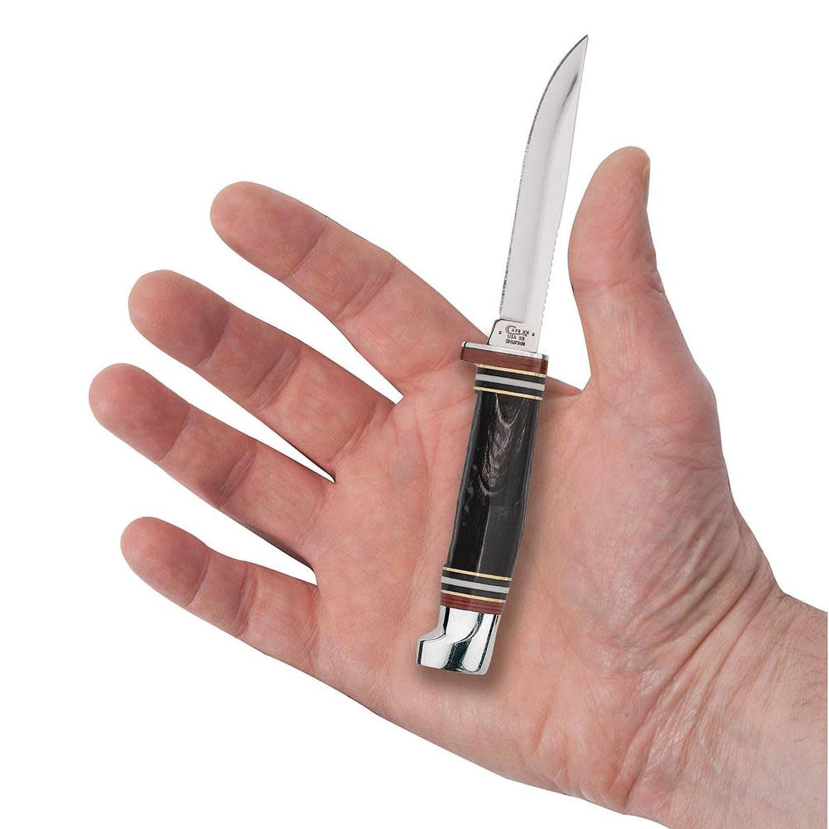 Case Knives Buffalo Horn Mini FINN Hunter with Leather Sheath