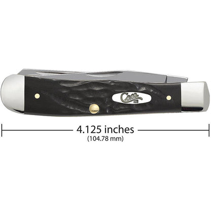 Case Knives Jigged Rough Black Synthetic Trapper Folding Pocket Knife