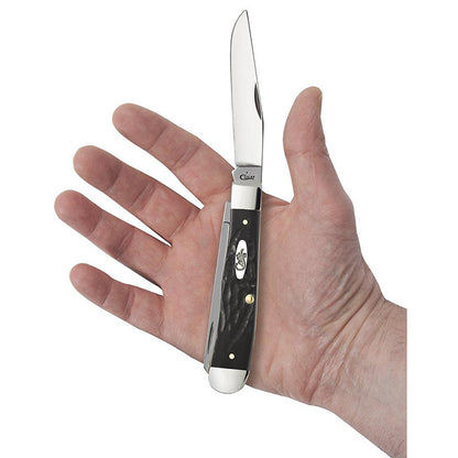 Case Knives Jigged Rough Black Synthetic Trapper Folding Pocket Knife