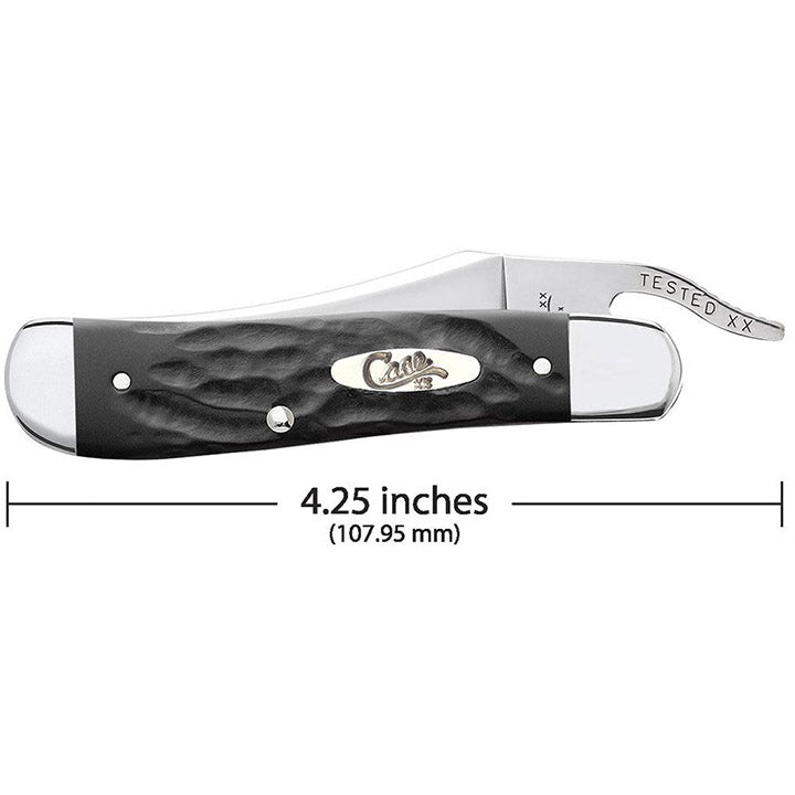 Case Knives Jigged Rough Black Synthetic RussLock Folding Pocket Knife