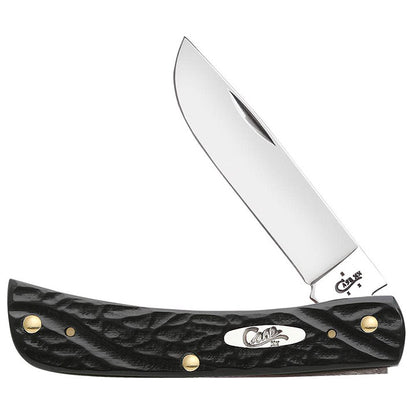 Case Knives Jigged Rough Black Synthetic Sod Buster Jr Folding Pocket Knife