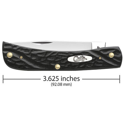 Case Knives Jigged Rough Black Synthetic Sod Buster Jr Folding Pocket Knife