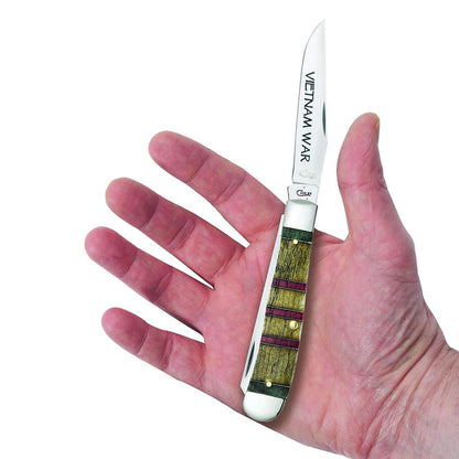 Case Knives Vietnam War Gift Set - Embellished Smooth Natural Bone Trapper