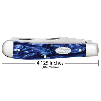 Case Knives Blue Pearl Kirinite Trapper Folding Pocket Knife