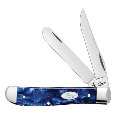 Case Knives Blue Pearl Kirinite Mini Trapper Folding Pocket Knife