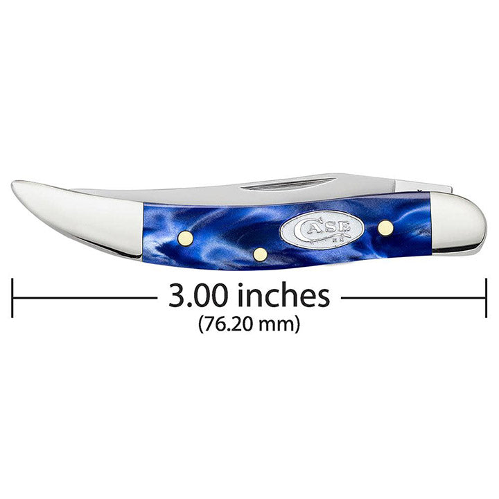 Case Knives Blue Pearl Kirinite Small Texas Toothpick Folding Pocket Knife