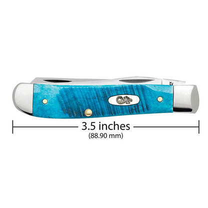 Case Knives Caribbean Blue Bone Sawcut Jig Mini Trapper Folding Pocket Knife