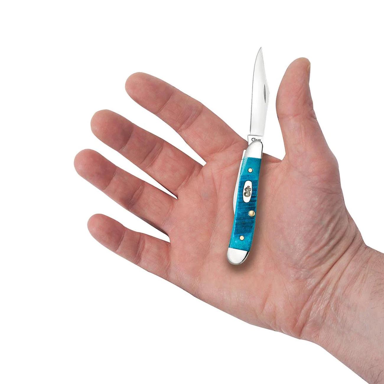 Case Knives Sawcut Jig Caribbean Blue Bone Peanut