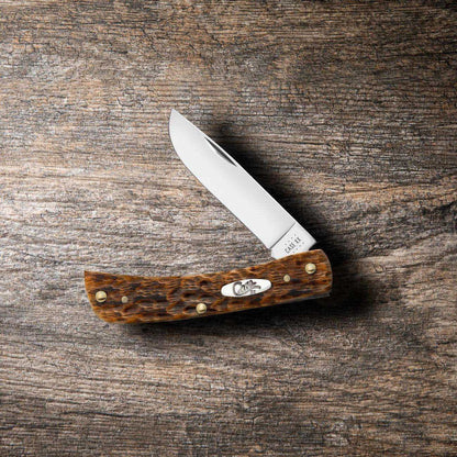 Case Knives Amber Bone Peach SG Seed Jig Sod Buster Jr