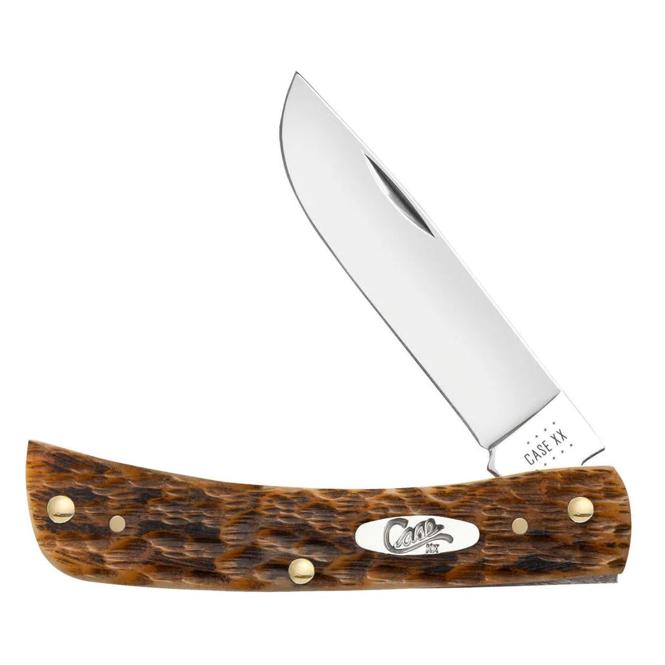 Case Knives Amber Bone Peach SG Seed Jig Sod Buster Jr