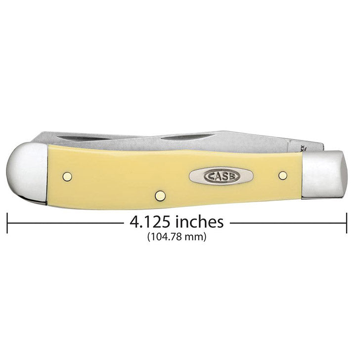 Case Knives Smooth Yellow Synthetic Trapper Folding Pocket Knife