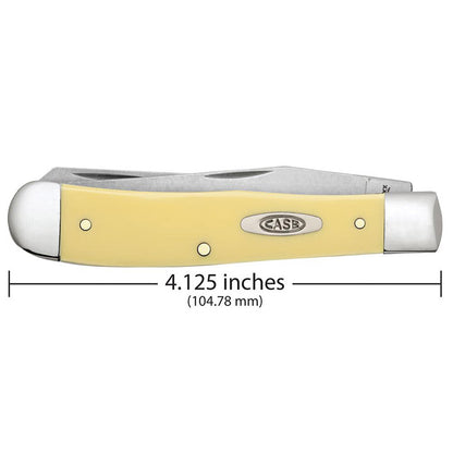 Case Knives Smooth Yellow Synthetic Trapper Folding Pocket Knife