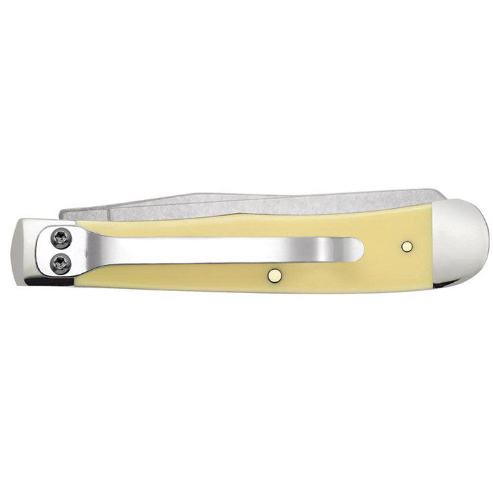 Case Knives Smooth Yellow Synthetic Trapper Folding Pocket Knife