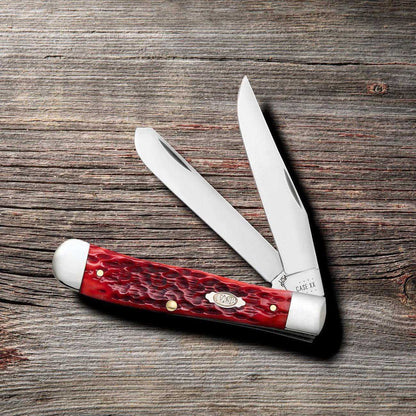 Case Knives Peach Seed Jig Dark Red Bone Trapper
