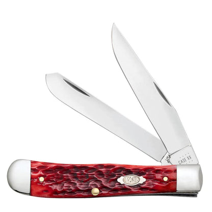 Case Knives Peach Seed Jig Dark Red Bone Trapper