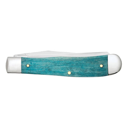 Case Knives Embellished Smooth Natural Bone with Color Wash Trapper Cardinal in Velvet Box