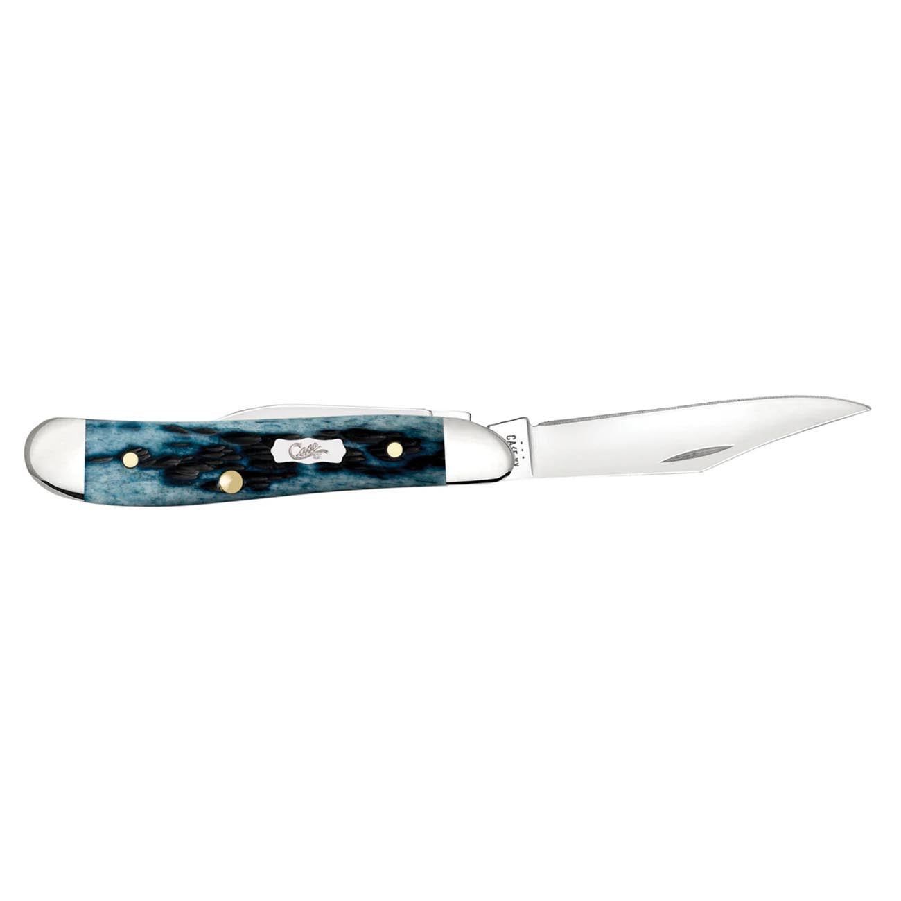 Case Knives Pocket Worn Peach Seed Jig Mediterranean Blue Bone Peanut