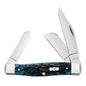 Case Knives Pocket Worn Peach Seed Jig Mediterranean Blue Bone Large Stockman