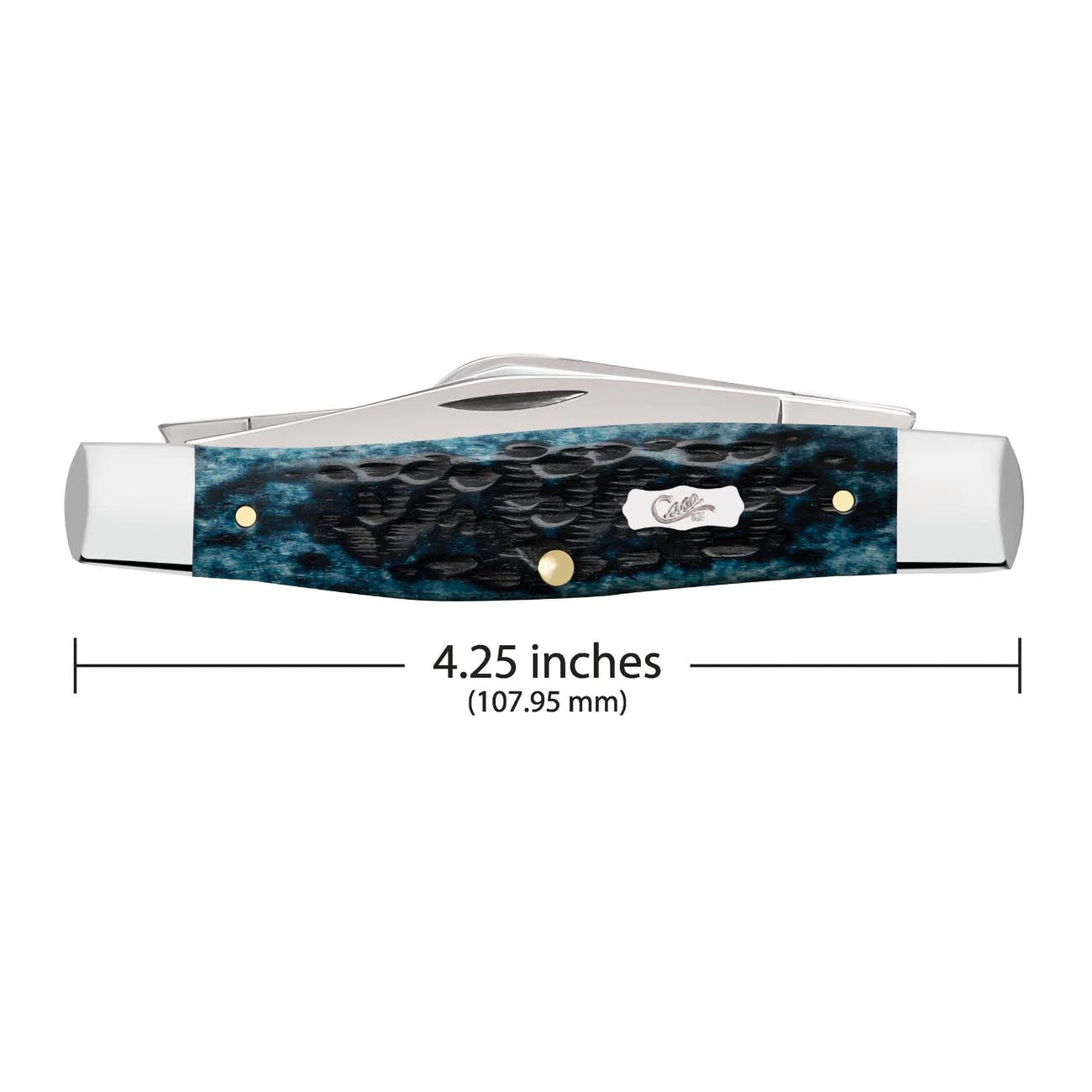 Case Knives Pocket Worn Peach Seed Jig Mediterranean Blue Bone Large Stockman
