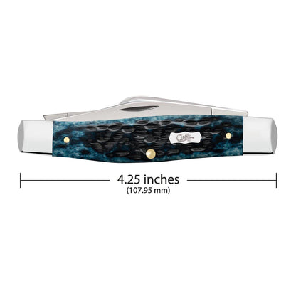 Case Knives Pocket Worn Peach Seed Jig Mediterranean Blue Bone Large Stockman