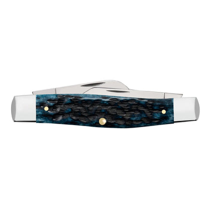 Case Knives Pocket Worn Peach Seed Jig Mediterranean Blue Bone Large Stockman