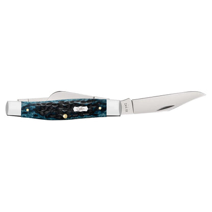 Case Knives Pocket Worn Peach Seed Jig Mediterranean Blue Bone Large Stockman