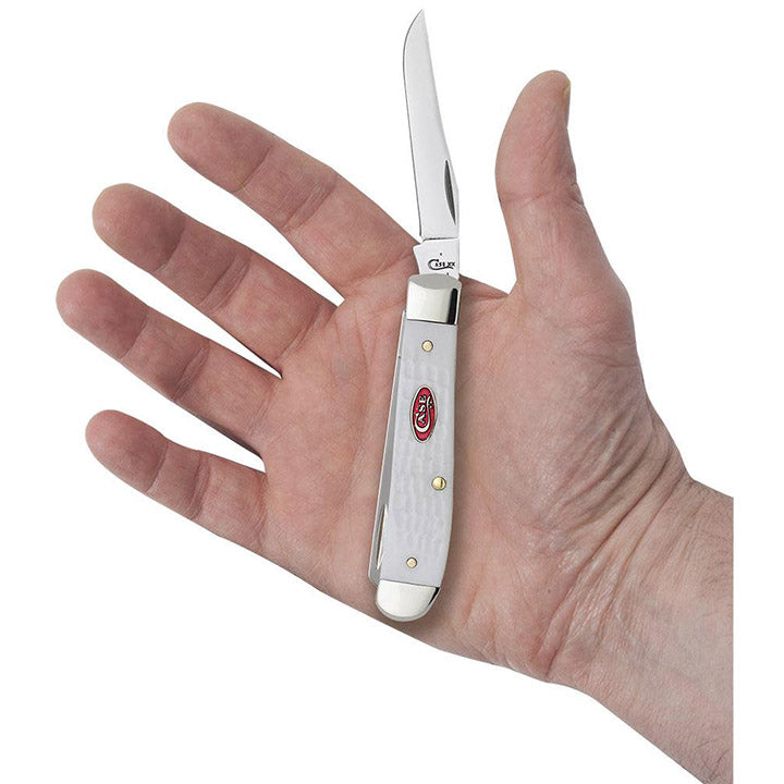Case Knives White Synthetic SparXX Standard Jig Mini Trapper Folding Pocket Knife
