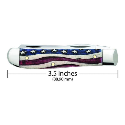 Case Knives Star Spangled Series Embellished Smooth Natural Bone Mini Trapper