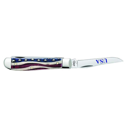 Case Knives Star Spangled Series Embellished Smooth Natural Bone Mini Trapper