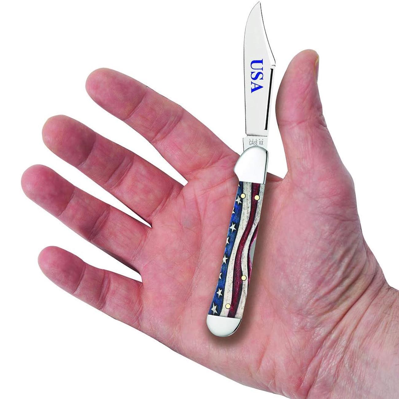 Case Knives Star Spangled Series Embellished Smooth Natural Bone Mini CopperLock