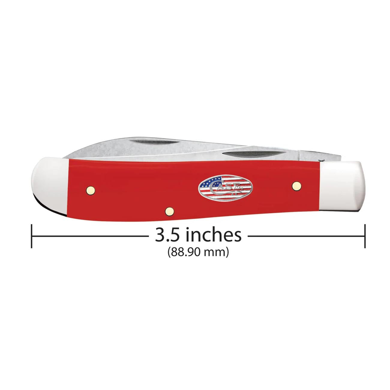 Case Knives American Workman Smooth Red Synthetic Mini Trapper Folding Pocket Knife