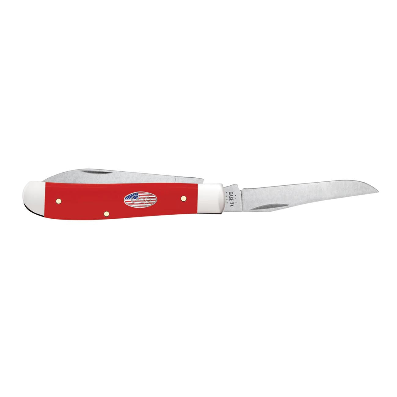Case Knives American Workman Smooth Red Synthetic Mini Trapper Folding Pocket Knife