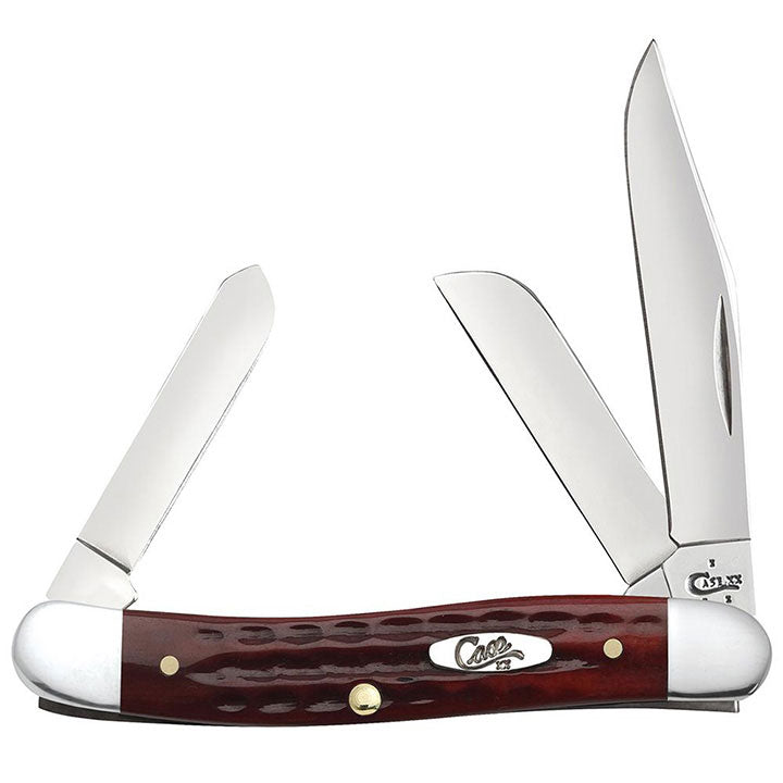 Case Knives Pocket Worn Old Red Bone Corn Cob Jig Medium Stockman Folding Pocket Knife