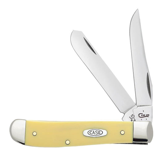 Case Knives Yellow Synthetic Mini Trapper Folding Pocket Knife