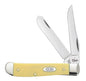 Case Knives Yellow Synthetic Mini Trapper Folding Pocket Knife