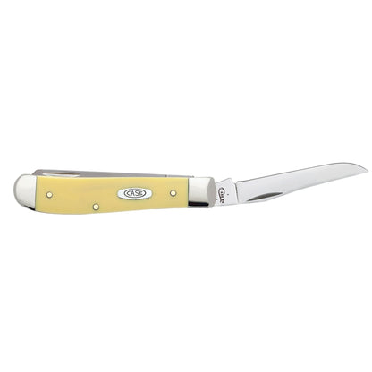 Case Knives Yellow Synthetic Mini Trapper Folding Pocket Knife