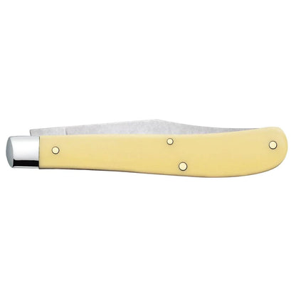Case Knives Yellow Synthetic Slimline Trapper Folding Pocket Knife