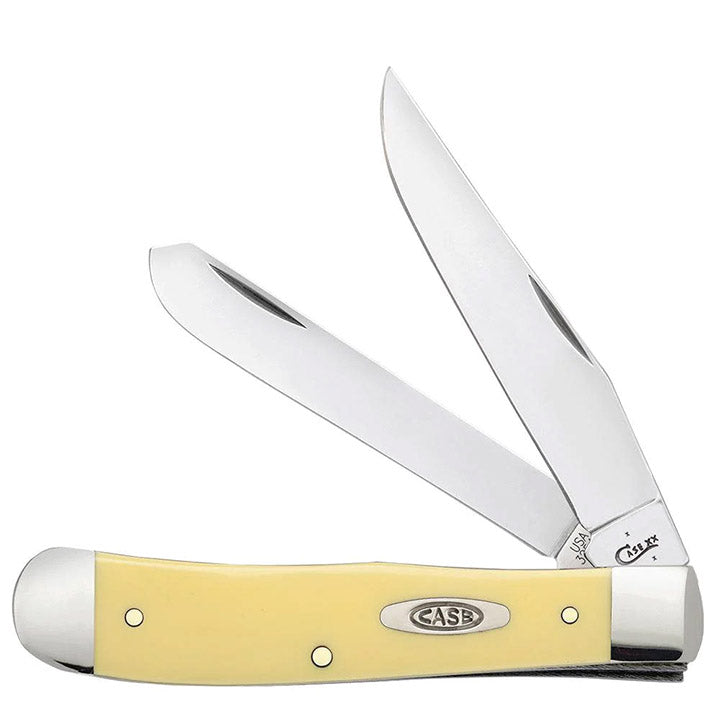Case Knives Yellow Synthetic Trapper Folding Pocket Knife