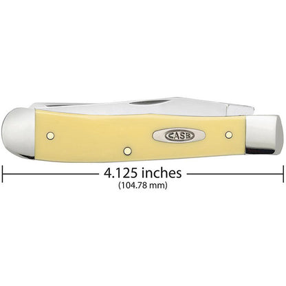 Case Knives Yellow Synthetic Trapper Folding Pocket Knife