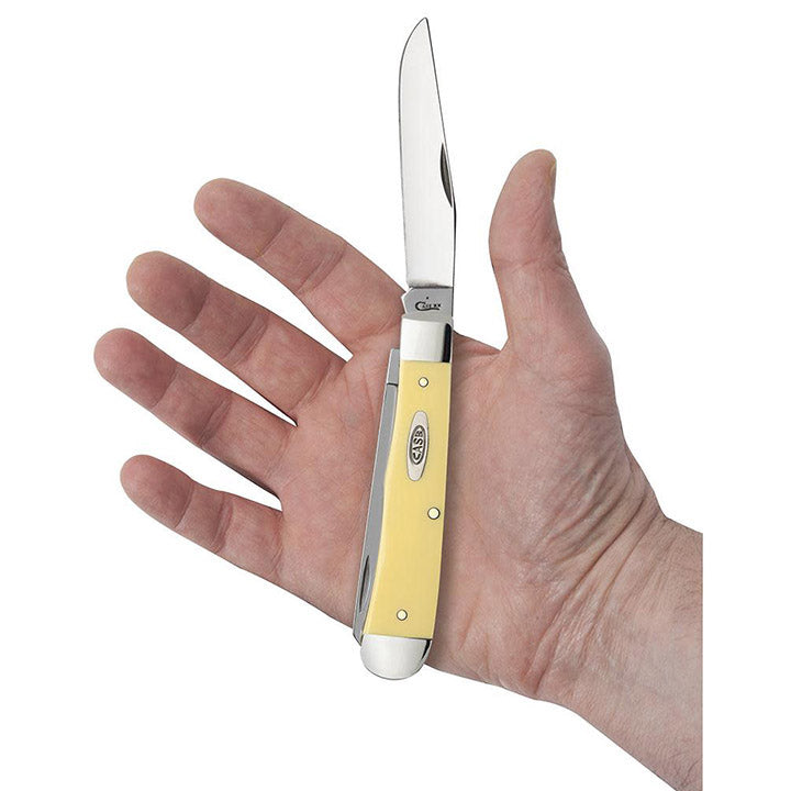 Case Knives Yellow Synthetic Trapper Folding Pocket Knife