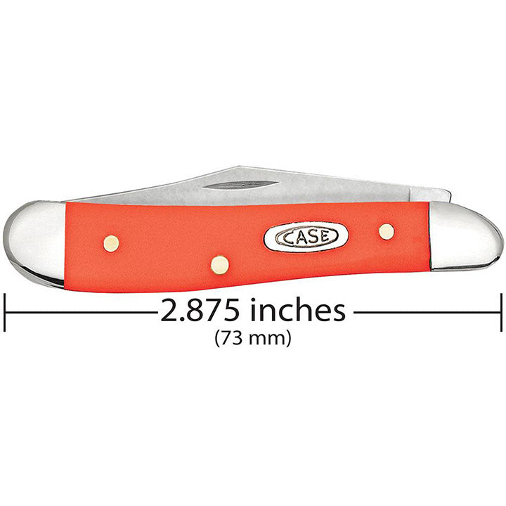 Case Knives Smooth Orange Synthetic Peanut Folding Pocket Knife