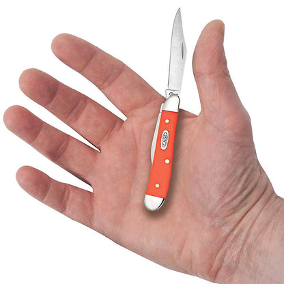 Case Knives Smooth Orange Synthetic Peanut Folding Pocket Knife