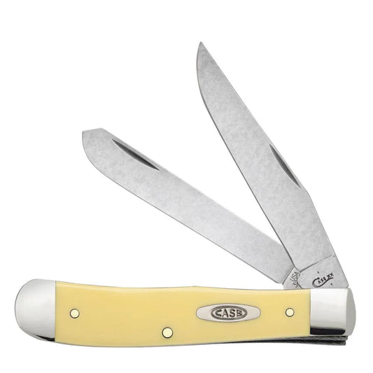 Case Knives Yellow Synthetic Trapper with Clip Folding Pocket Knife