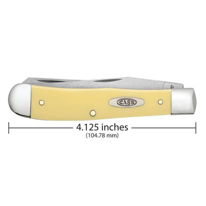 Case Knives Yellow Synthetic Trapper with Clip Folding Pocket Knife