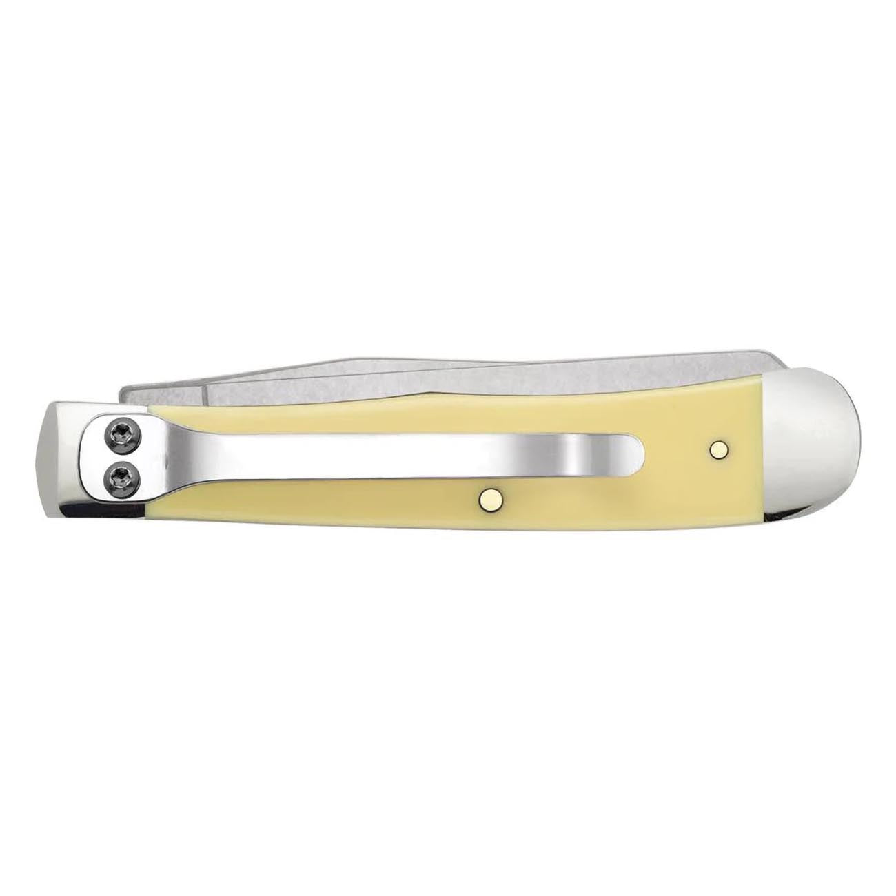 Case Knives Yellow Synthetic Trapper with Clip Folding Pocket Knife