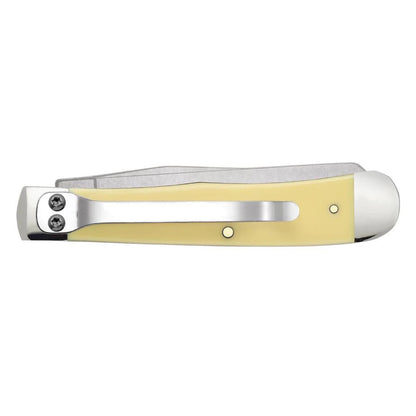 Case Knives Yellow Synthetic Trapper with Clip Folding Pocket Knife