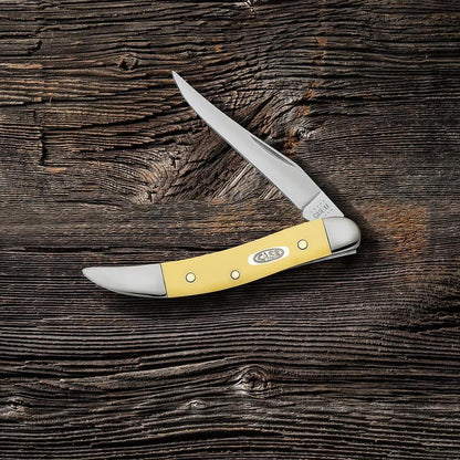 Case Knives Yellow Synthetic Small Texas Toothpick Folding Pocket Knife