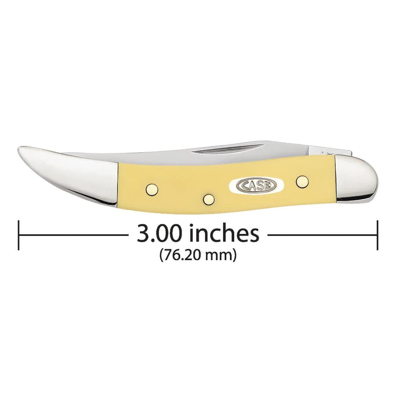 Case Knives Yellow Synthetic Small Texas Toothpick Folding Pocket Knife